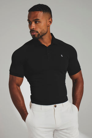 Athletic Fit Polo Shirt in Black