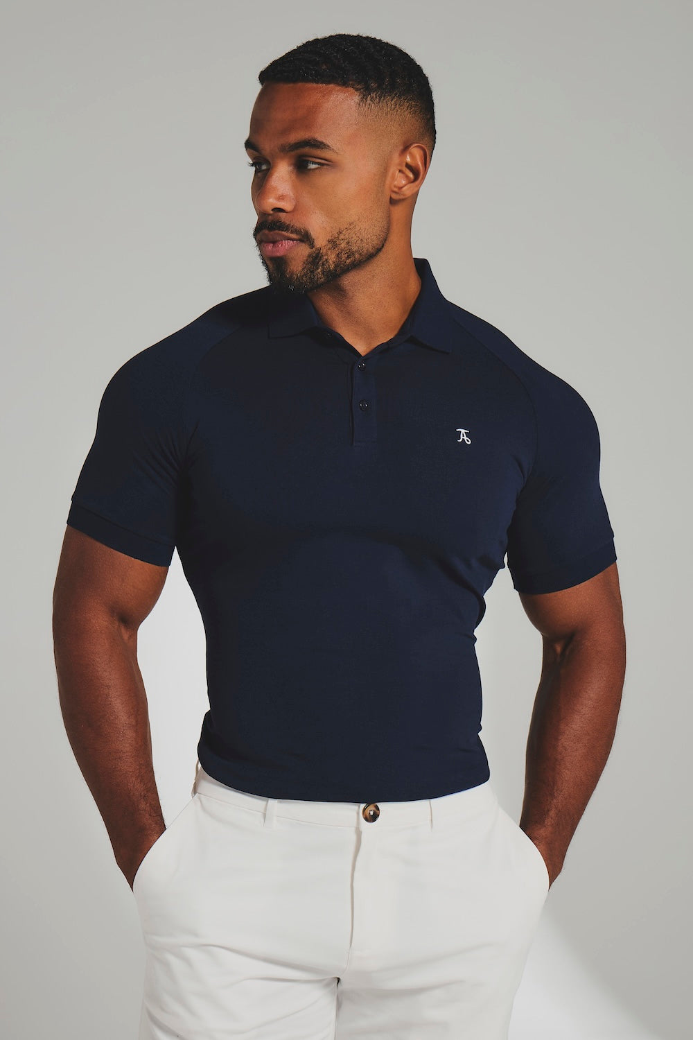 Athletic Fit Polo Shirt in True Navy