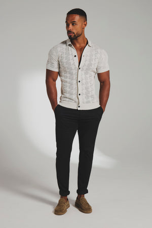 Athletic Fit Cotton Stretch Chino Pants in Black