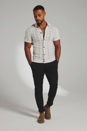 Athletic Fit Cotton Stretch Chino Pants in Black