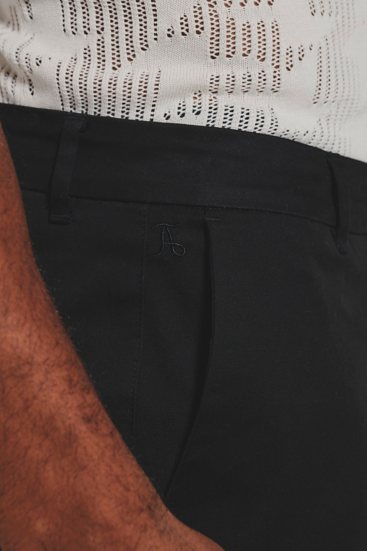 Athletic Fit Cotton Stretch Chino Pants in Black