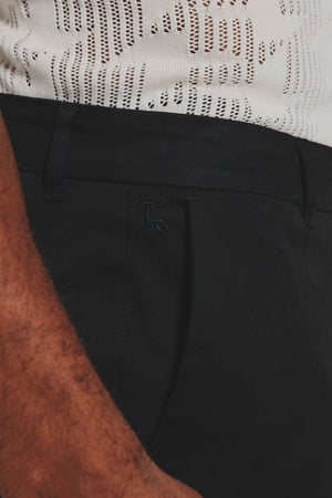 Athletic Fit Cotton Stretch Chino Pants in Black