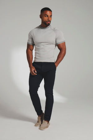 Athletic Fit Cotton Stretch Chino Pants in Navy