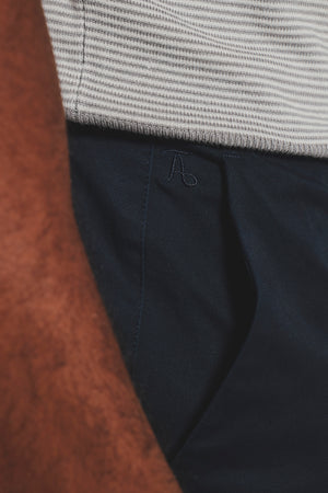 Athletic Fit Cotton Stretch Chino Pants in Navy