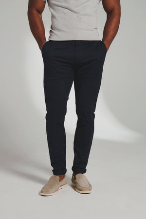 Athletic Fit Cotton Stretch Chino Pants in Navy
