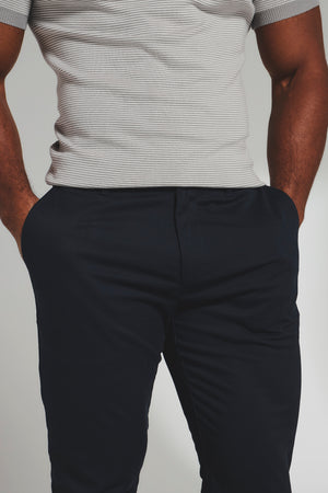 Athletic Fit Cotton Stretch Chino Pants in Navy