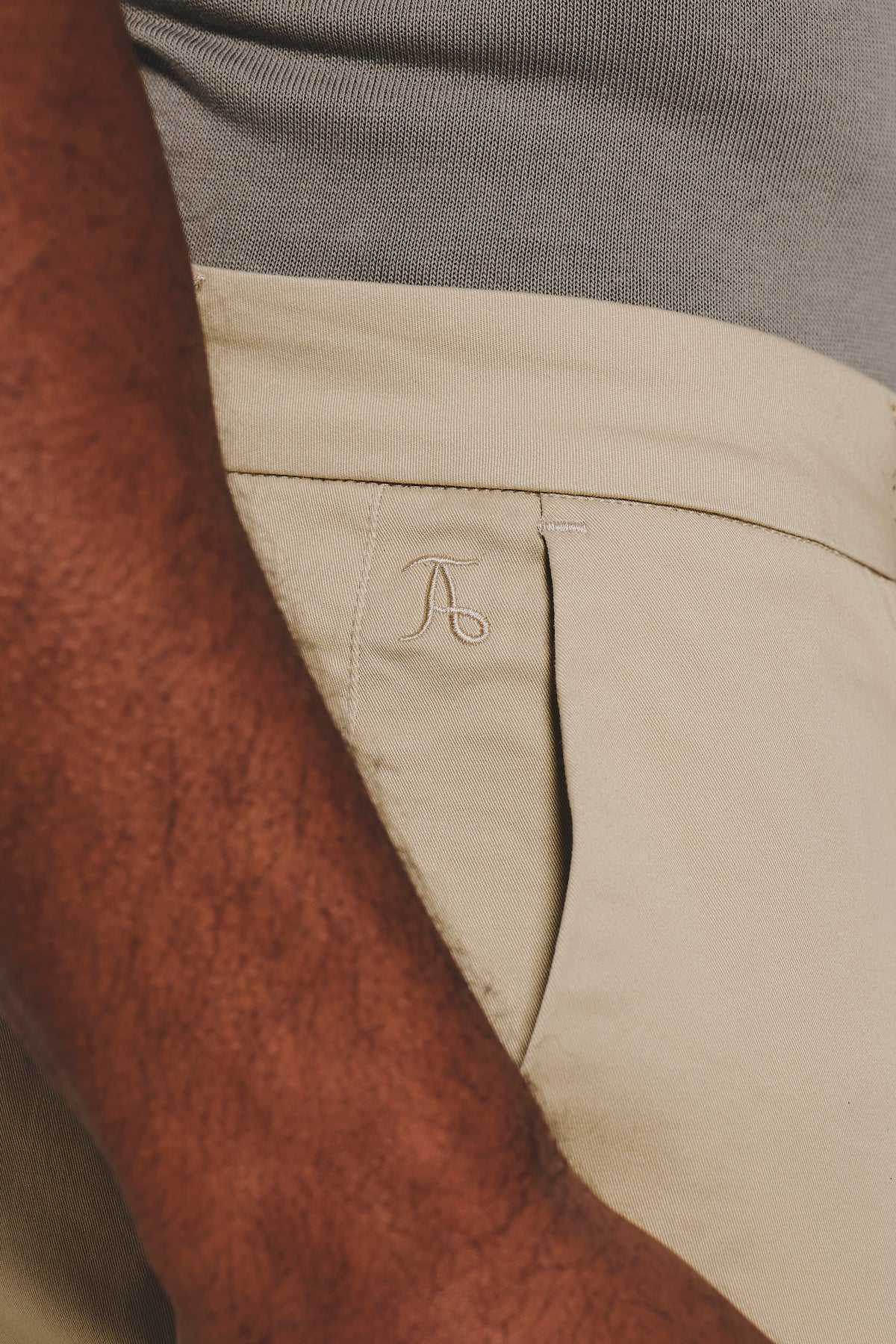 Athletic Fit Cotton Stretch Chino Pants in Stone