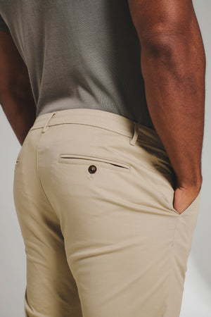 Athletic Fit Cotton Stretch Chino Pants in Stone