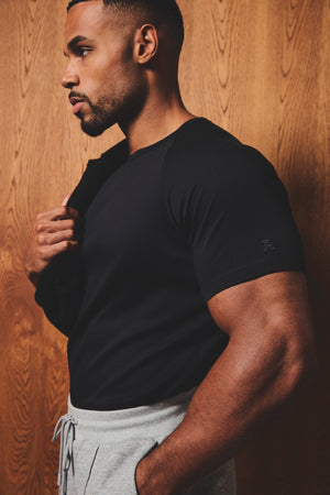 Mercerised Cotton T-Shirt in Black - TAILORED ATHLETE - USA