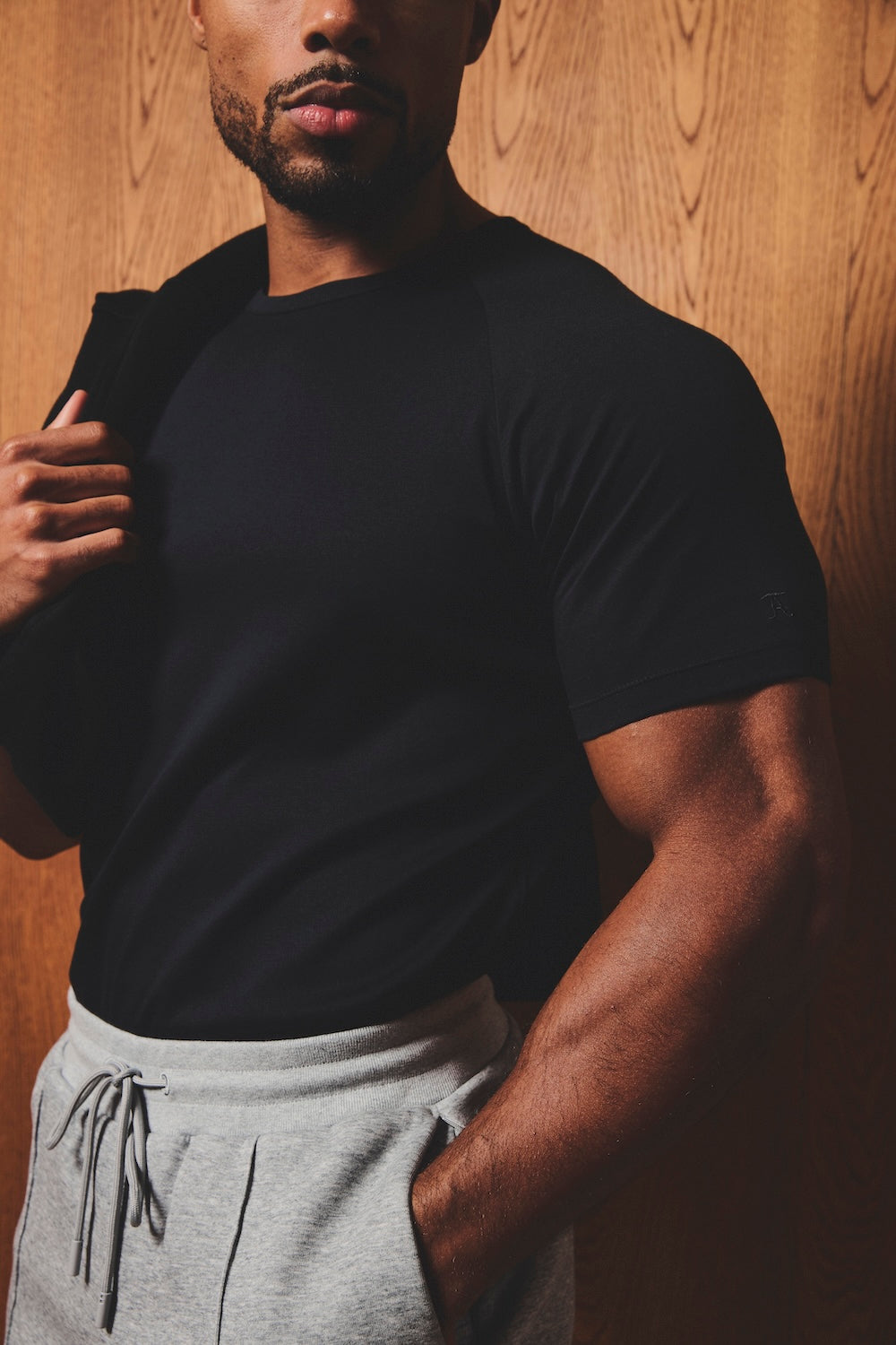 Mercerised Cotton T-Shirt in Black - TAILORED ATHLETE - USA