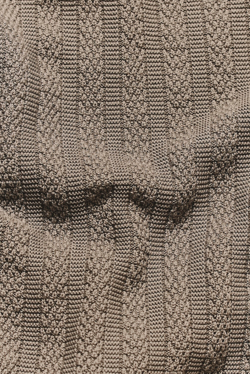 Vertical Stripe Knitted Open Collar Polo Shirt in Mole - TAILORED ATHLETE - USA