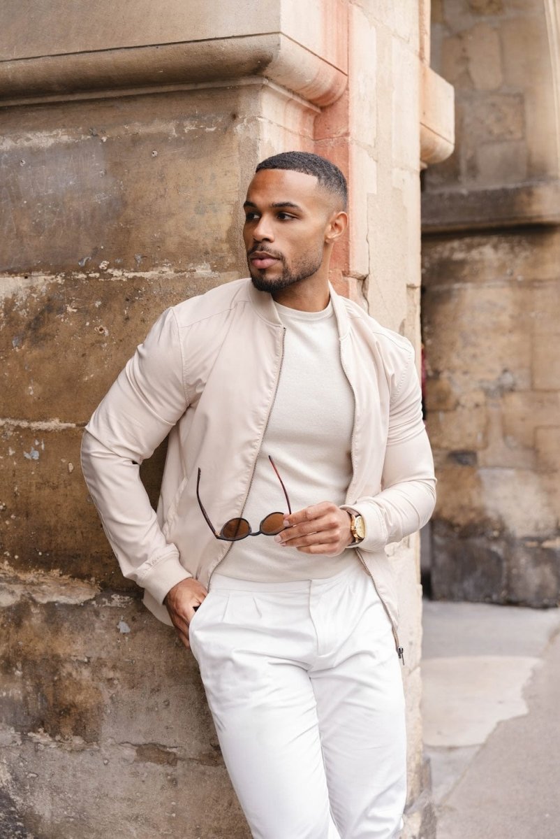 Light Weight Bomber Jacket in Stone - TAILORED ATHLETE - USA