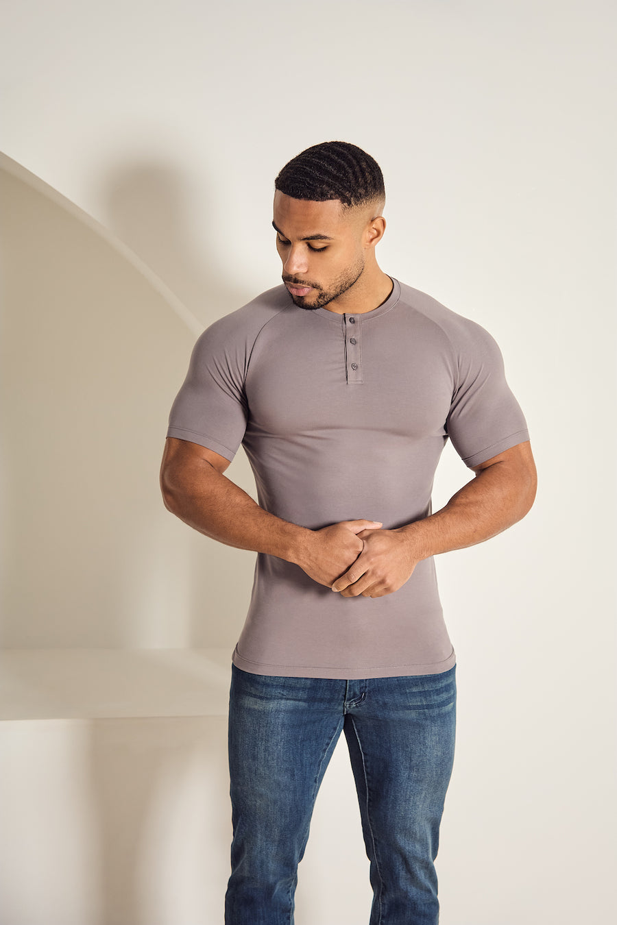 Everyday Henley T-Shirt in Graphite - TAILORED ATHLETE - USA