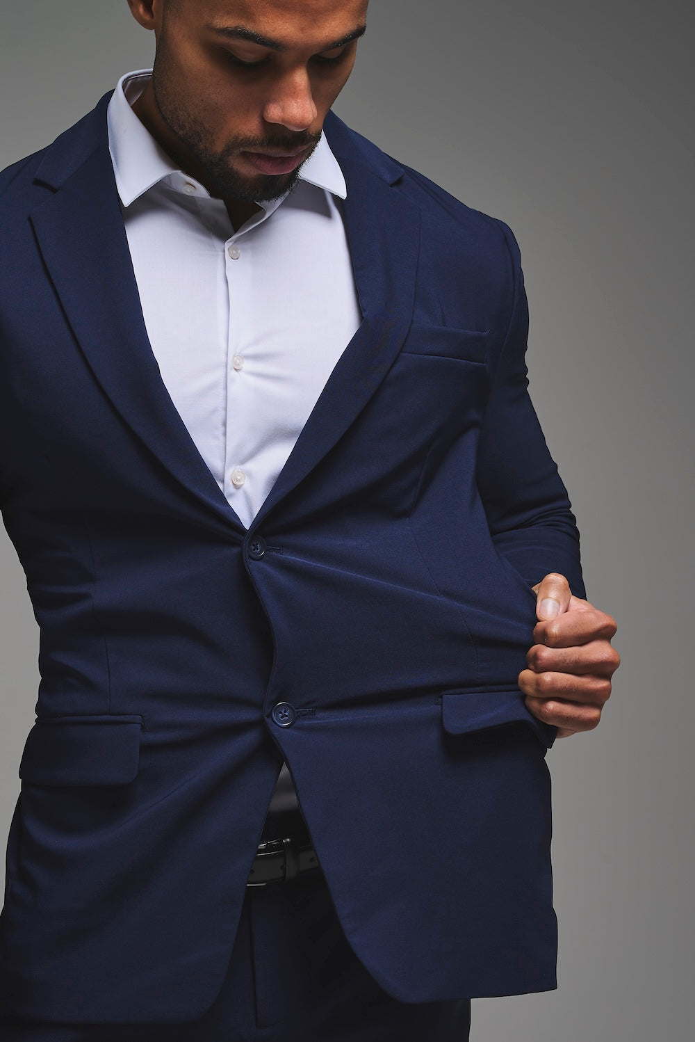 True Athletic Fit Tech Suit Jacket in Navy - TAILORED ATHLETE - USA