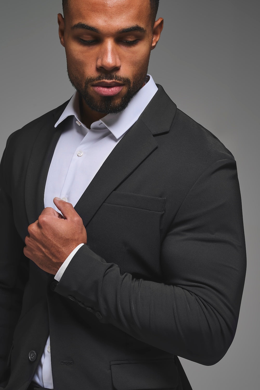 True Athletic Fit Tech Suit Jacket in Slate Grey - TAILORED ATHLETE - USA