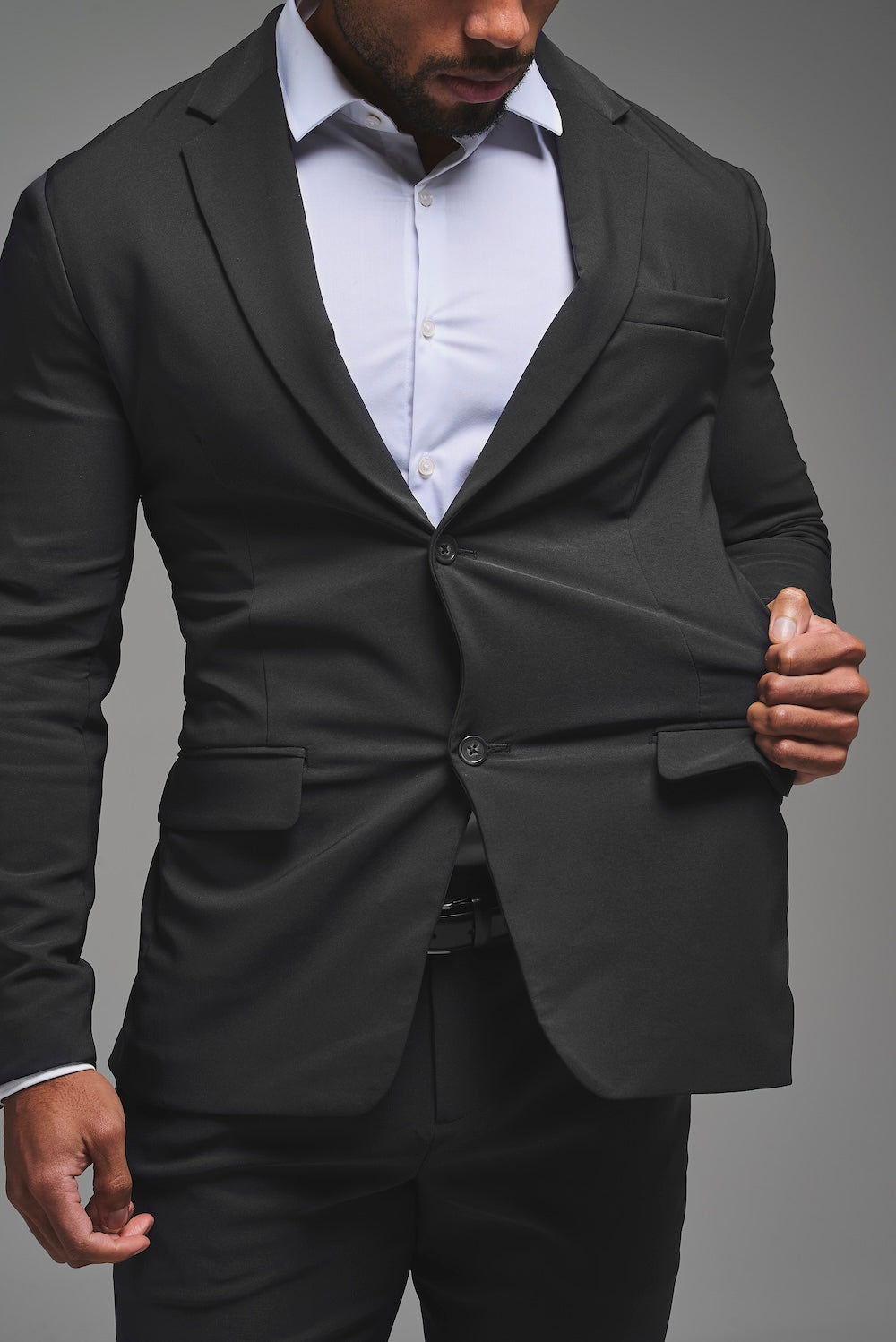 True Athletic Fit Tech Suit Jacket in Slate Grey - TAILORED ATHLETE - USA