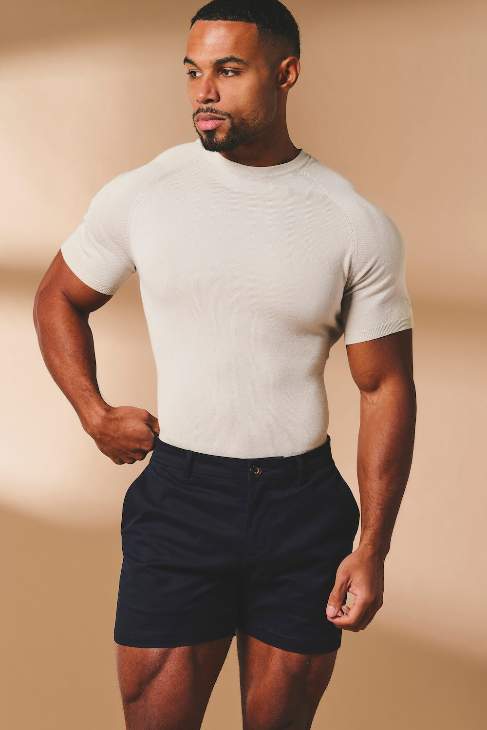 Athletic Fit Stretch Chino Shorts 5" in Navy - TAILORED ATHLETE - USA