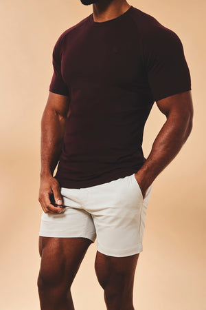Athletic Fit Stretch Chino Shorts 5" in Dove Grey