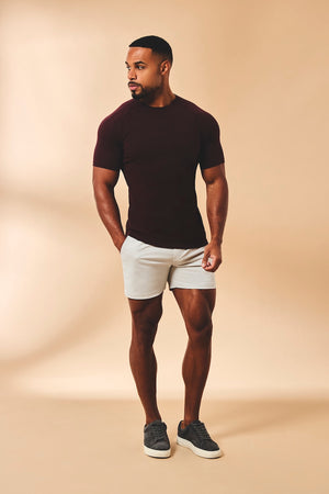 Athletic Fit Stretch Chino Shorts 5" in Dove Grey