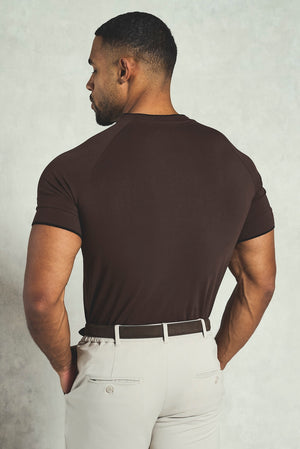 Fine Tipped T-Shirt in Chocolate and Black - TAILORED ATHLETE - USA