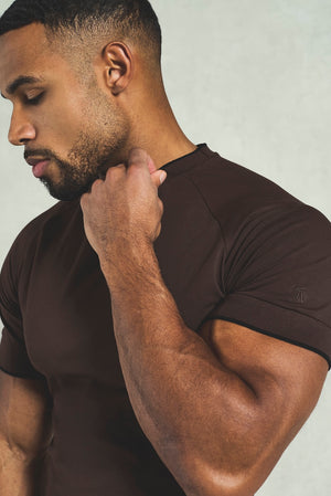 Fine Tipped T-Shirt in Chocolate and Black - TAILORED ATHLETE - USA