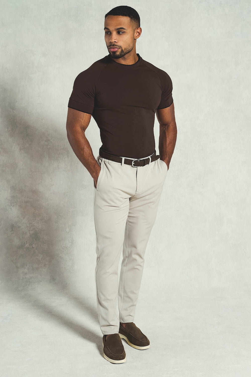 Fine Tipped T-Shirt in Chocolate and Black - TAILORED ATHLETE - USA
