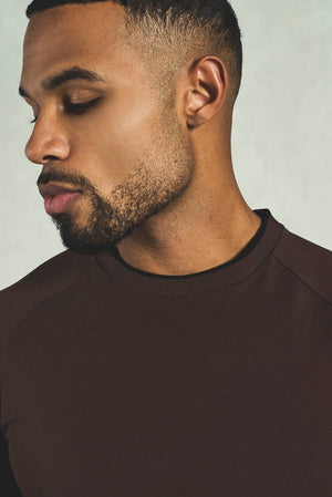 Fine Tipped T-Shirt in Chocolate and Black - TAILORED ATHLETE - USA