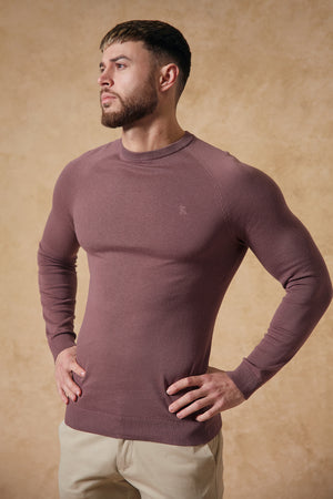 Cotton Crew Neck Jumper in Wood Rose - TAILORED ATHLETE - USA