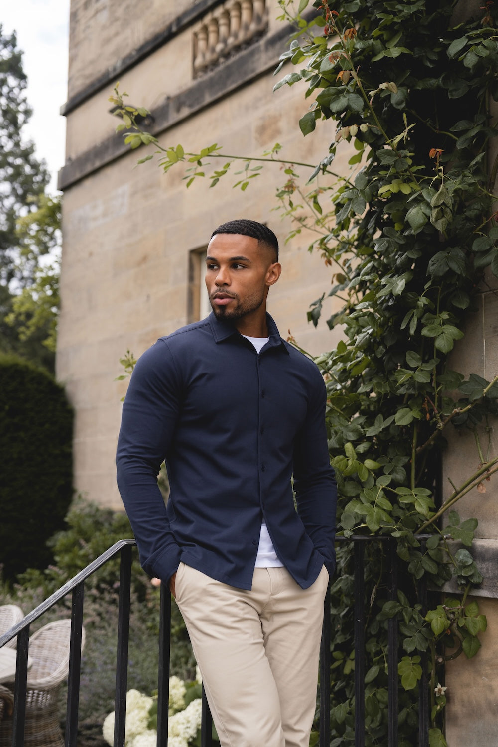 Textured Jersey Shirt in Navy XXXL Textured Jersey Shirt in Navy XXXL