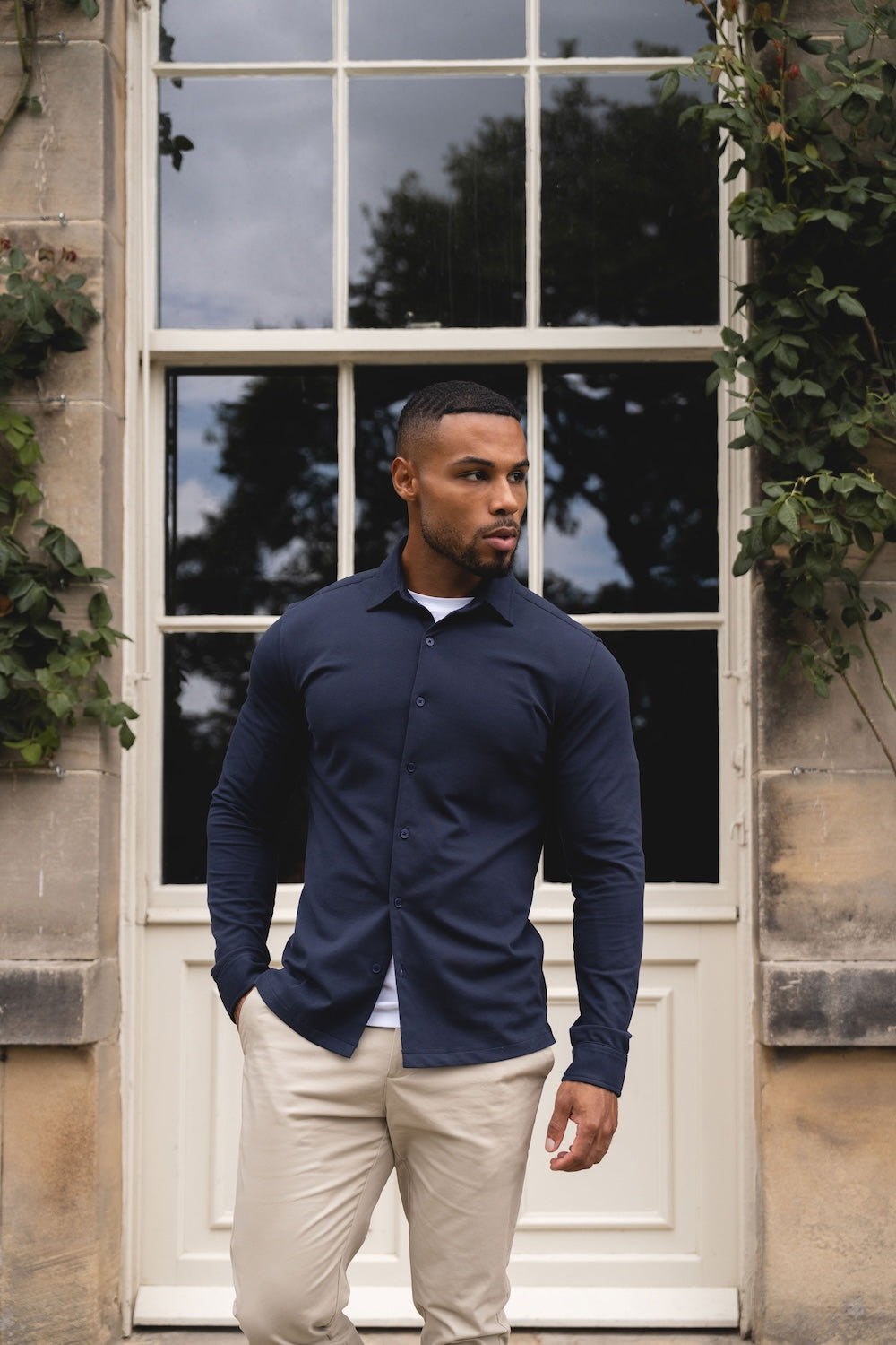 Textured Jersey Shirt in Navy XXXL Textured Jersey Shirt in Navy XXXL