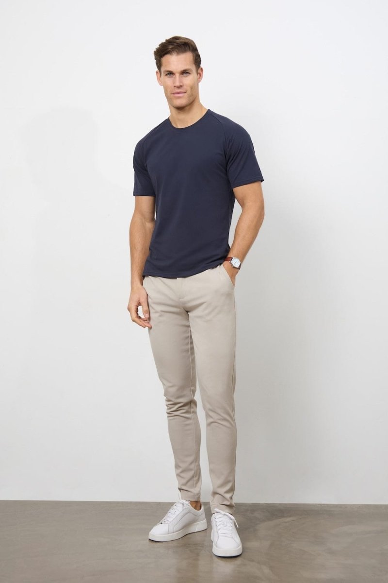 Textured Jersey T-Shirt in Navy - TAILORED ATHLETE - USA