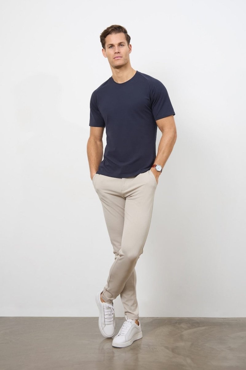 Textured Jersey T-Shirt in Navy - TAILORED ATHLETE - USA