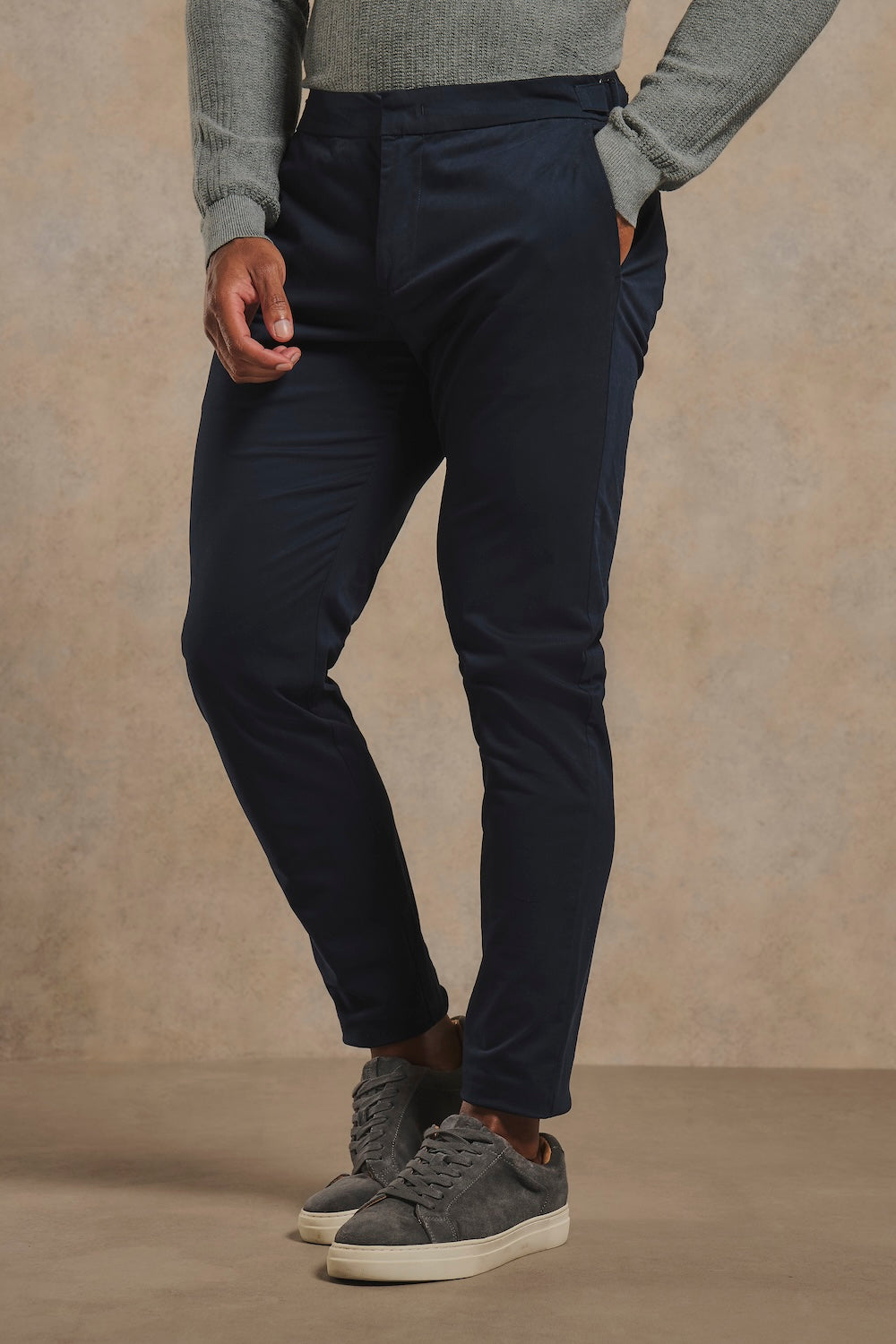 Smart Chino Side Adjuster Pants in Navy