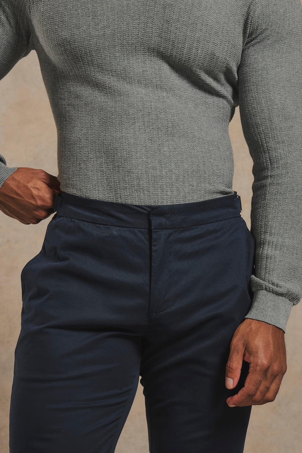 Smart Chino Side Adjuster Pants in Navy