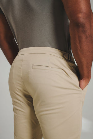 Smart Chino Side Adjuster Pants in Stone