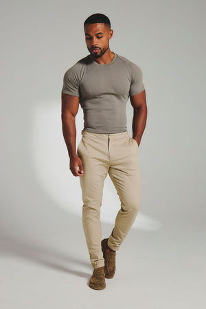 Smart Chino Side Adjuster Pants in Stone