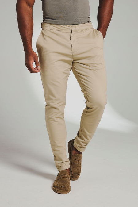 Smart Chino Side Adjuster Pants in Stone