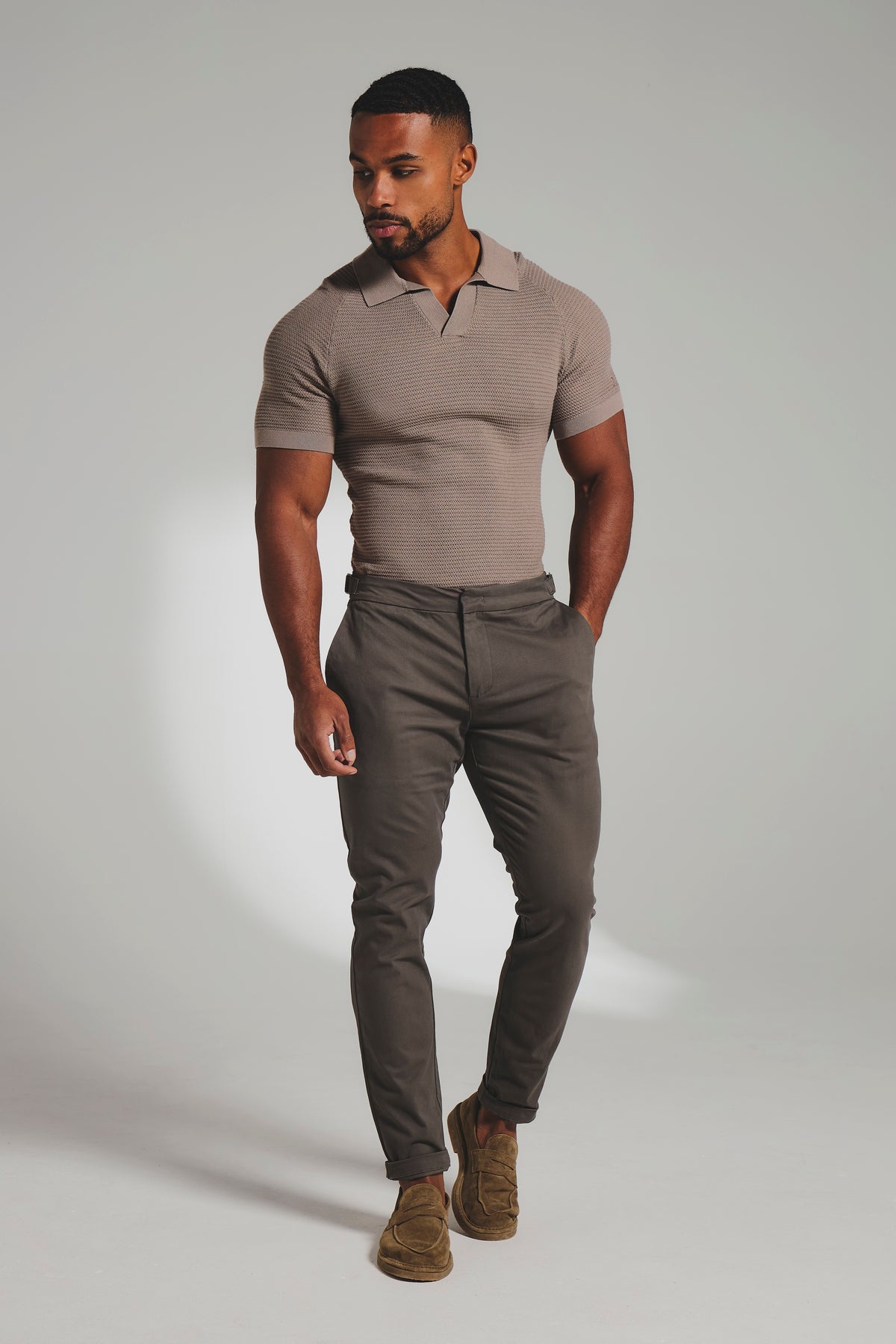 Smart Chino Side Adjuster Pants in Mocha