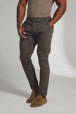 Smart Chino Side Adjuster Pants in Mocha
