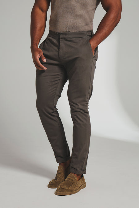 Smart Chino Side Adjuster Pants in Mocha
