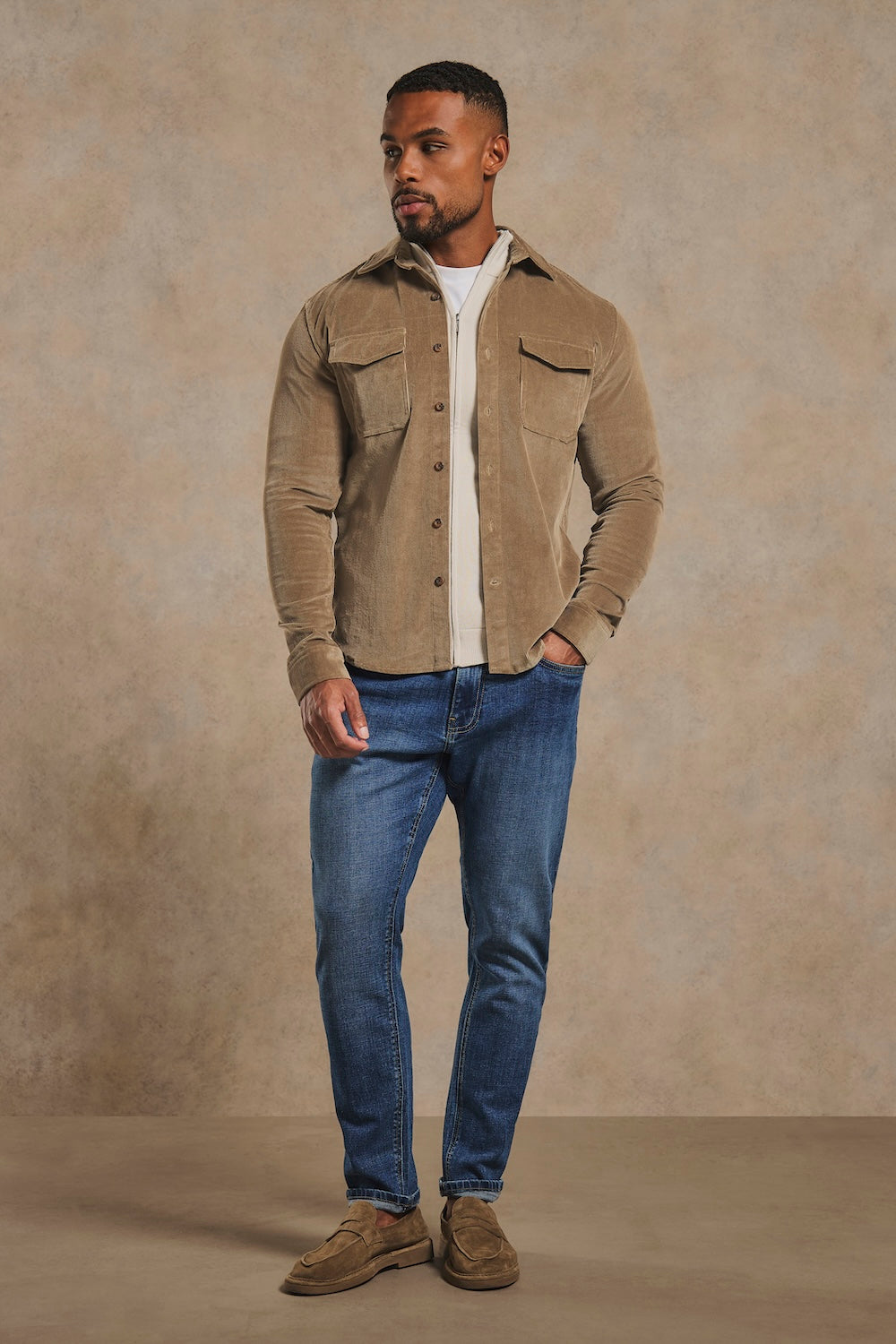 Cord Overshirt in Mole