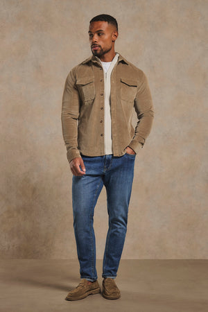 Cord Overshirt in Mole