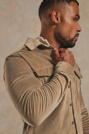 Cord Overshirt in Mole