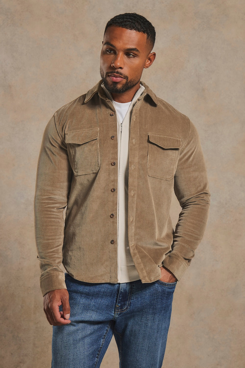 Cord Overshirt in Mole