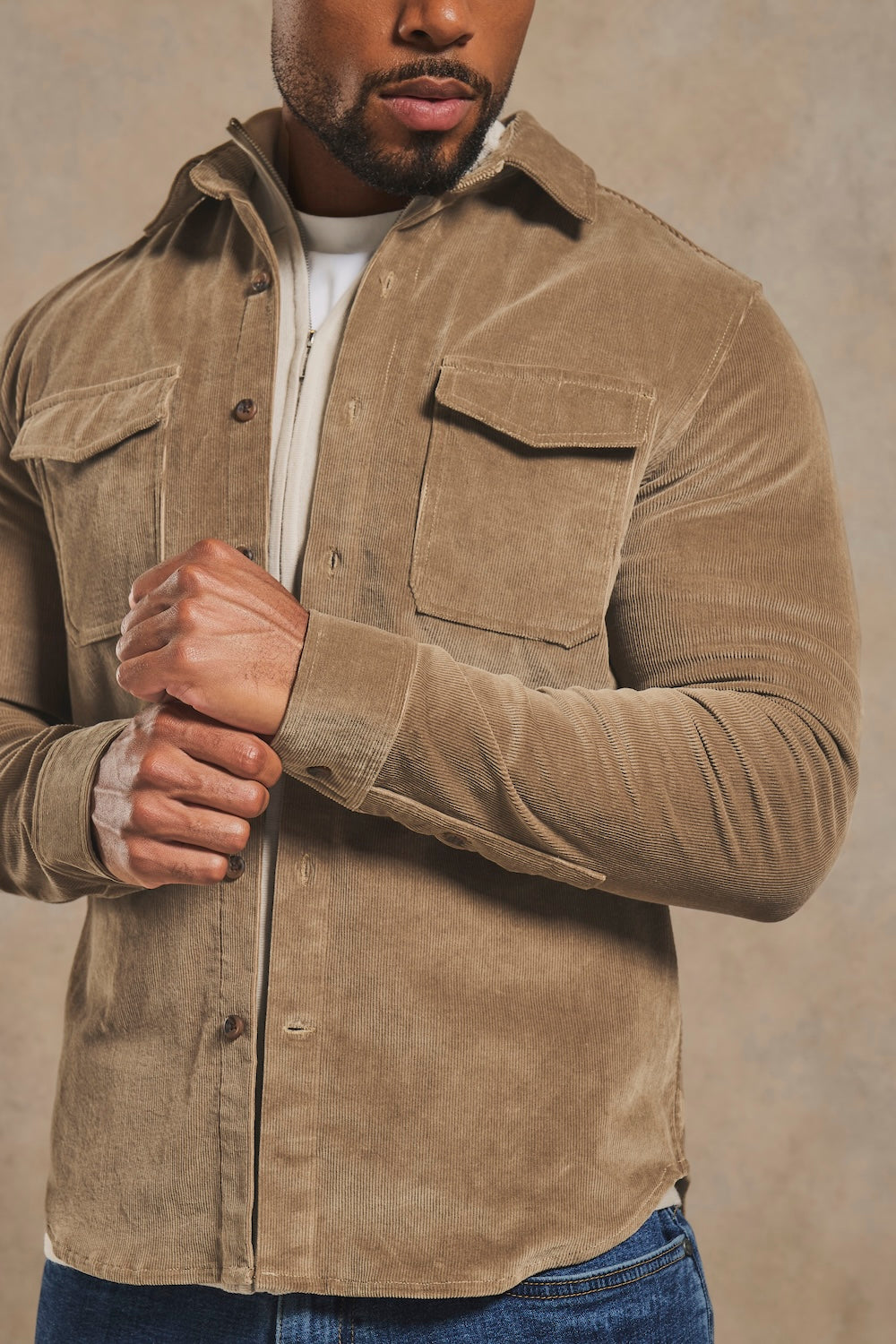 Cord Overshirt in Mole