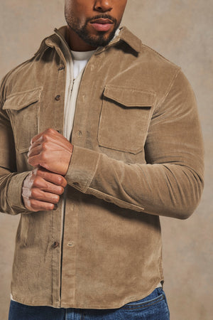 Cord Overshirt in Mole