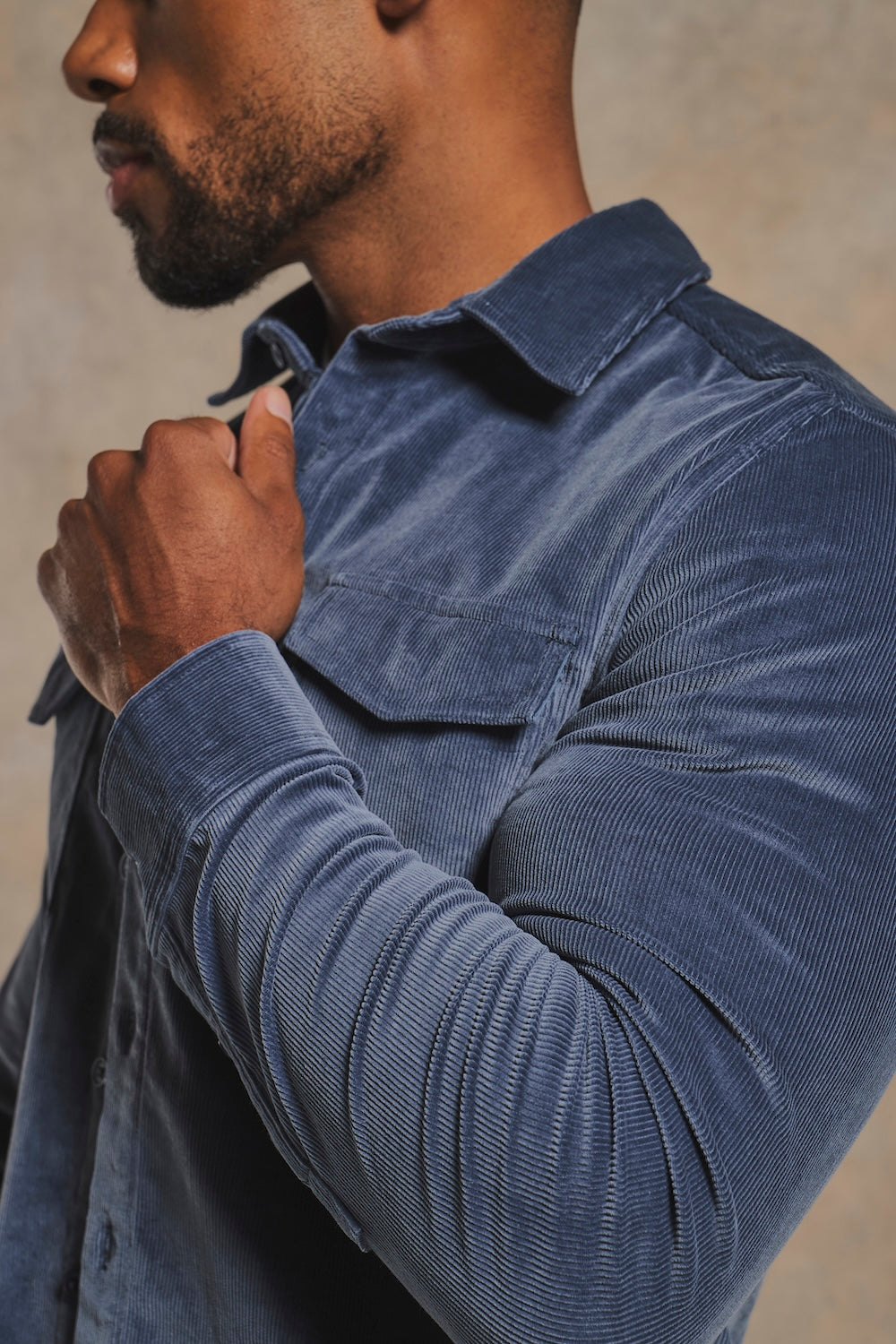 Cord Overshirt in Slate Blue