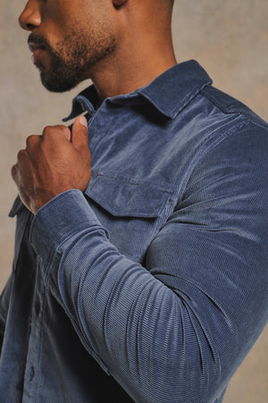 Cord Overshirt in Slate Blue