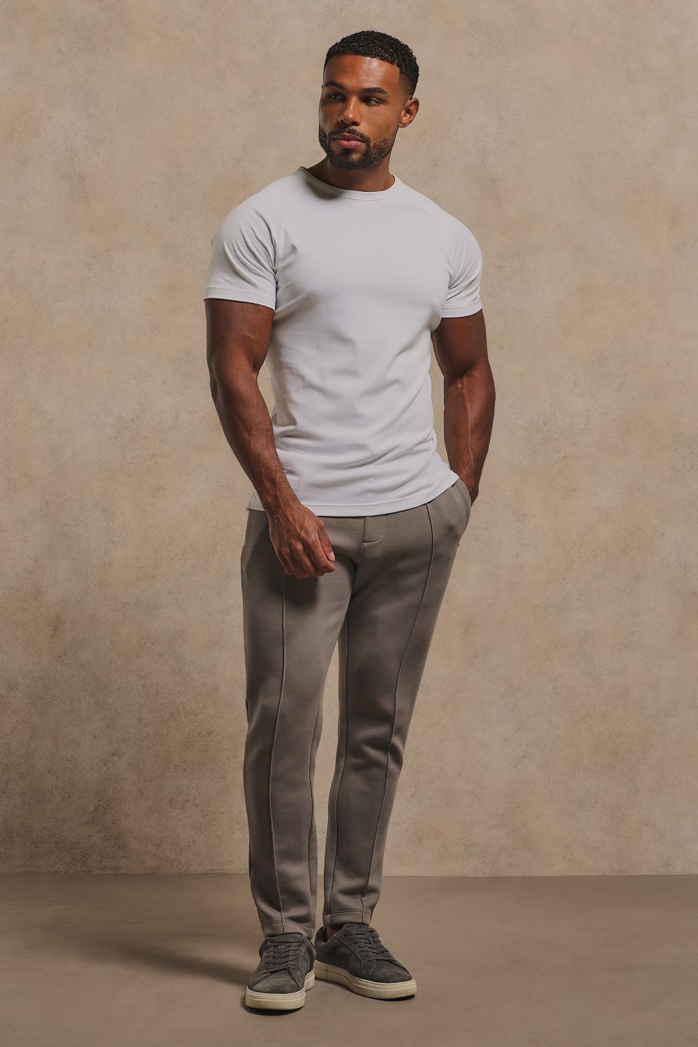 Luxe Sweat Smart Joggers in Mushroom