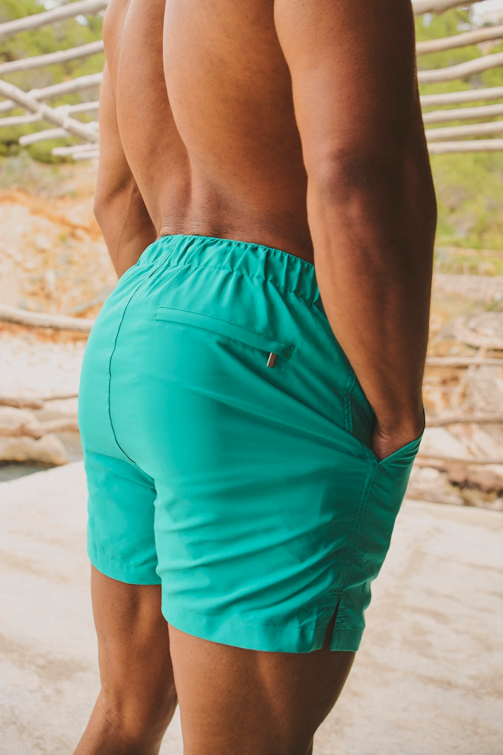 Quick Dry Plain Swim Short in Aqua - TAILORED ATHLETE - USA